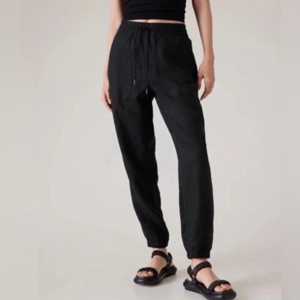 Athleta Women’s Retreat Linen High-rise Jogger black - S - Picture 1 of 8